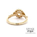 14ky gold .82ctw diamond scalloped halo vintage inspired ring, underside