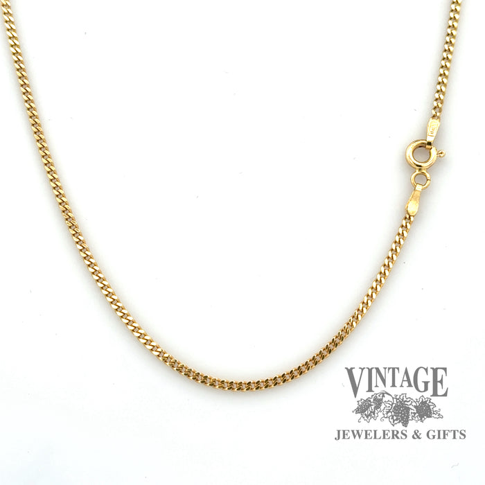 21” 18ky gold 1.6mm curb link chain necklace