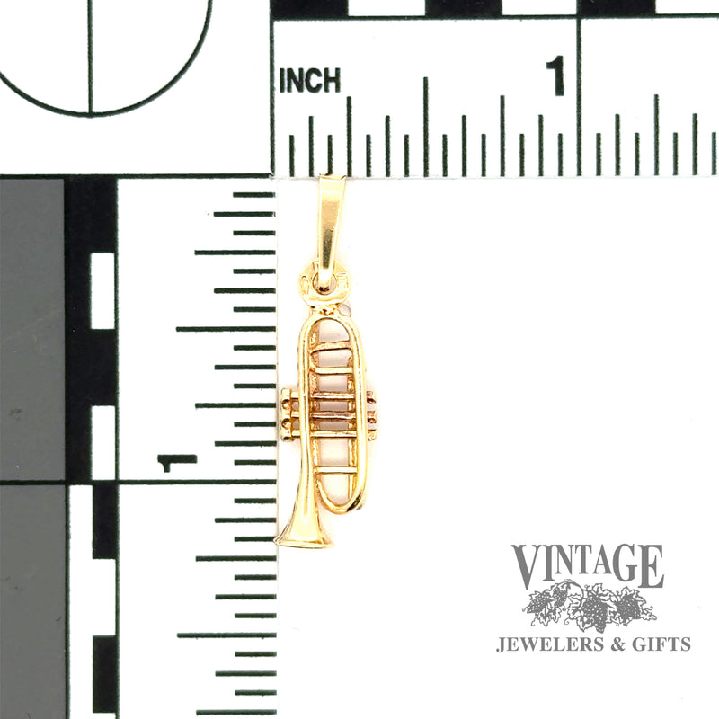 14ky gold Trumpet charm/pendant with scale