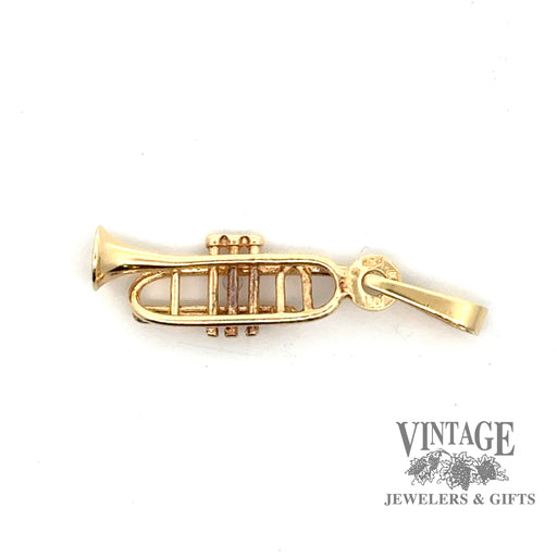 14ky gold Trumpet charm/pendant, alternate side