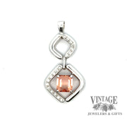 18kw gold 2ct Precious topaz and diamond pendant