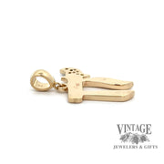 14ky gold large Chai symbol and diamond pendant, backside