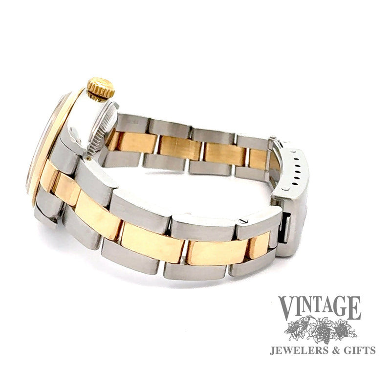 Ladies pre-owned Rolex oyster perpetual datejust stainless steel and 18ky gold watch, alternate side