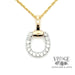 Horseshoe diamond 14k two tone necklace scale