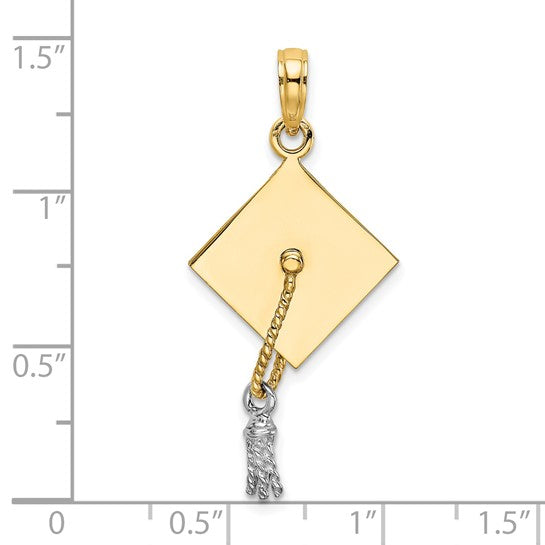 Graduation Cap 14k gold two tone Charm or Pendant