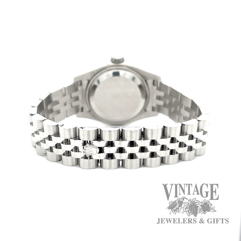 Ladies Rolex Steel and white gold black mother of pearl dial wristwatch 179174