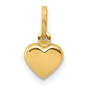 14 karat yellow gold mini puffed heart charm