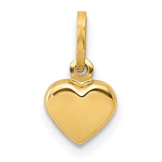 14 karat yellow gold mini puffed heart charm