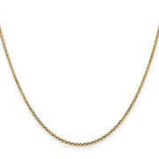 18" 1.4m 14 karat yellow gold diamond cut cable chain