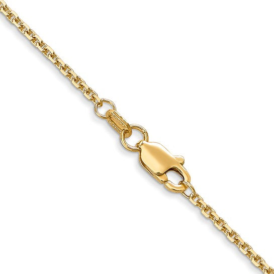 16" yellow gold 1.45 mm cable chain