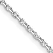 30" 2 mm Beveled Oval Cable Chain Sterling Silver Necklace Detailed View
