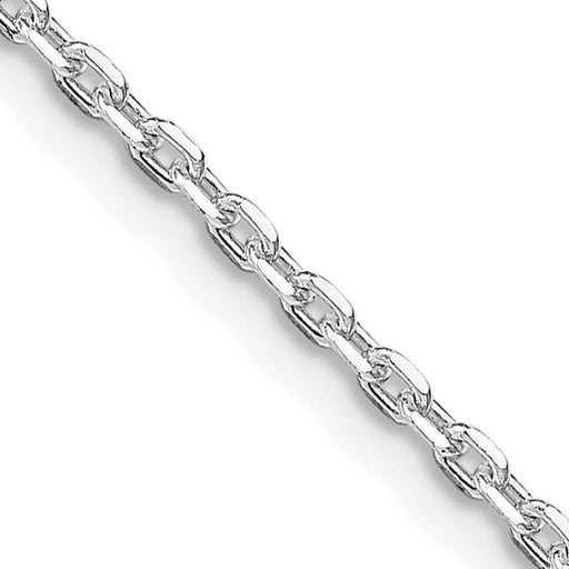 30" 2 mm Beveled Oval Cable Chain Sterling Silver Necklace Detailed View