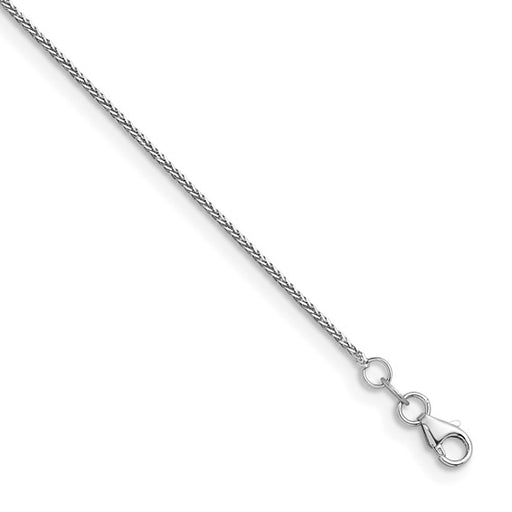 14 karat white gold diamond cut wheat chain