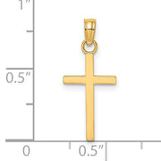 Small 14ky gold cross pendant with scale