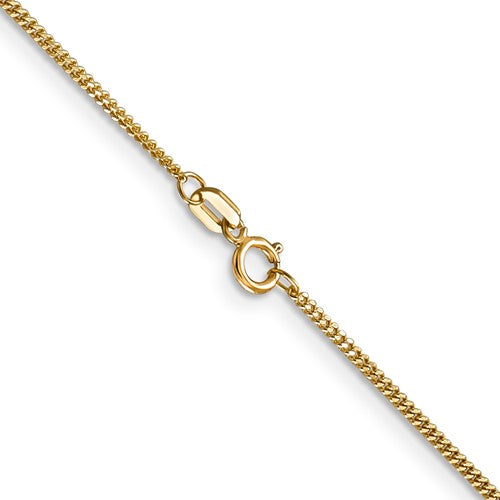 14 karat yellow gold 20" 1.3m solid fine curb link chain