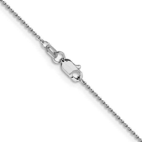 20" .9 mm 14 karat white gold diamond cut cable chain