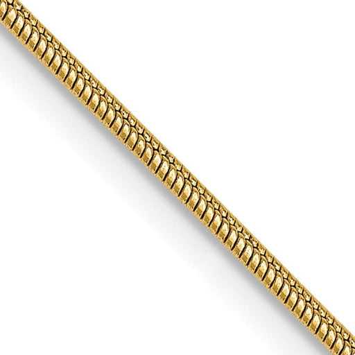 14 karat yellow gold 24" lightweight, .8 mm round snake chain with lobster clasp