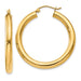 Medium size 14 karat yellow gold tube hoop pierced earrings 