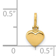 14 karat yellow gold mini puffed heart charm with scale