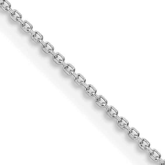 16" 1 mm Diamond Cut Cable Chain Sterling Silver Necklace Detailed View