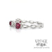 Side Spinel and diamond 18 karat white gold ring band