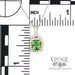 Tsavorite garnet and diamond cushion shaped 14kw gold necklace scale