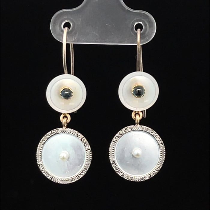 Antique Pearl and 14k yellow gold  drop earrings