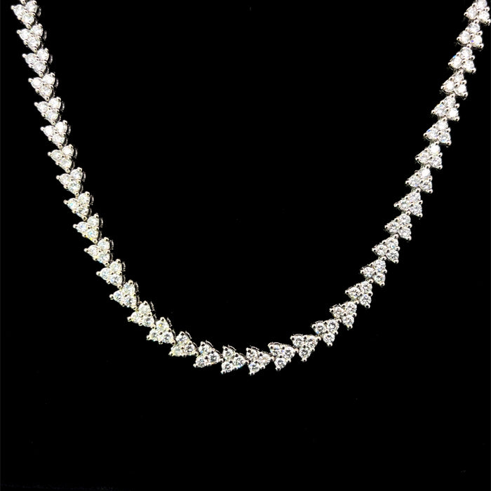 Natural diamond 18k white gold 16" diamond necklace