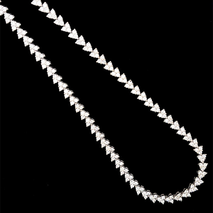 Natural diamond 18k white gold 16" diamond necklace