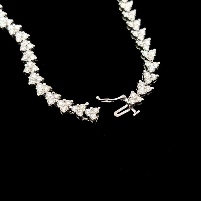 Natural diamond 18k white gold 16" diamond necklace clasp