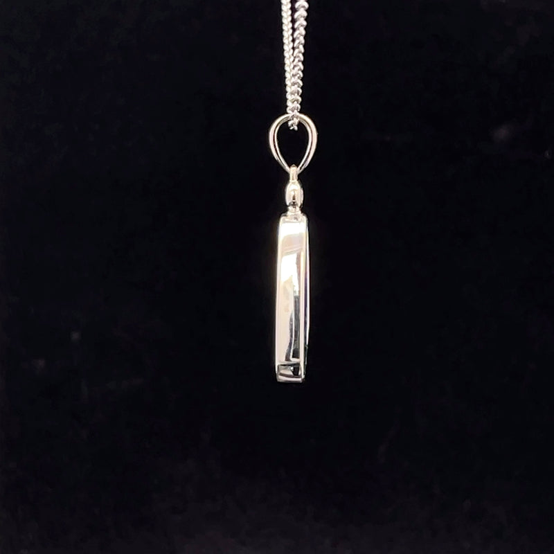 Black opal 14k white gold pendant