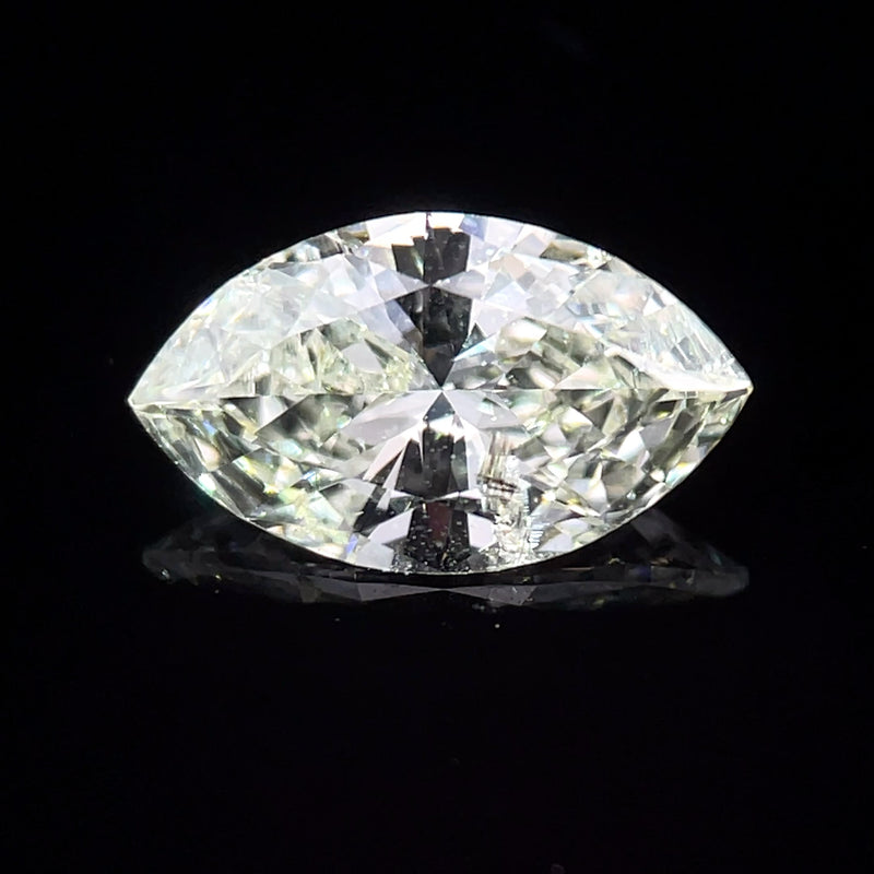 1.62 carat, marquise shape, K color, I1 clarity, natural diamond, GIA graded