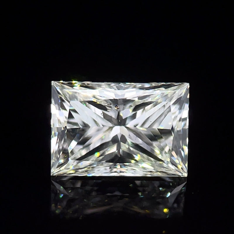 3.09 carat, Rectangular shape, K color, SI2 clarity, natural diamond, GIA graded