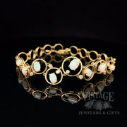 Opal and diamond 18k gold bracelet