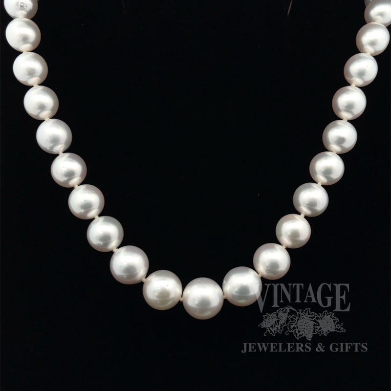 20" graduated 9-12 mm white/pink South Sea pearl necklace