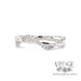 Twist diamond line 14k white gold ring