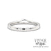 Two line pointed and straight 14k white gold diamond ring band bottom