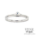 Petite blue sapphire and diamond 14k white gold ring bottom