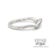 Diamond arches 18k white gold ring band side 2
