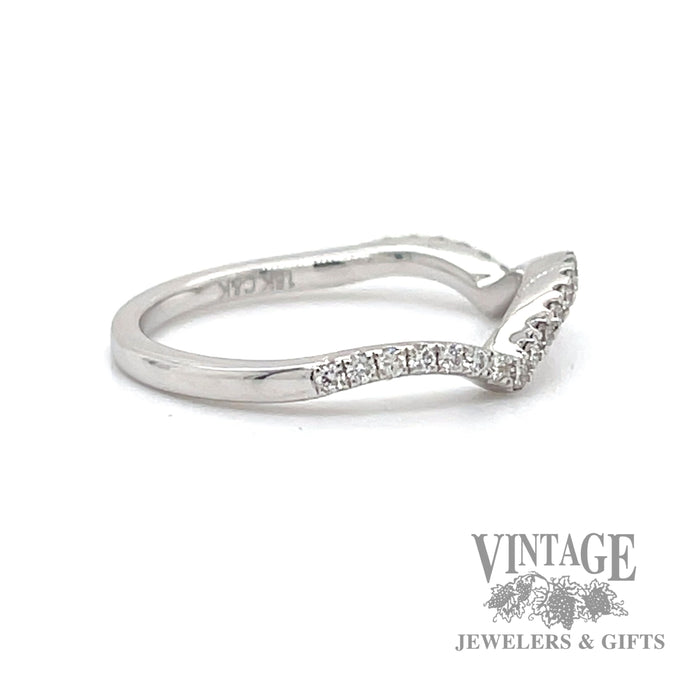 Diamond arches 18k white gold ring band side 2