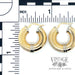 Italian 18k gold textured 22 mm hoop earrings scale