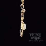 Antique opal 14k gold Lavalier Pendant right