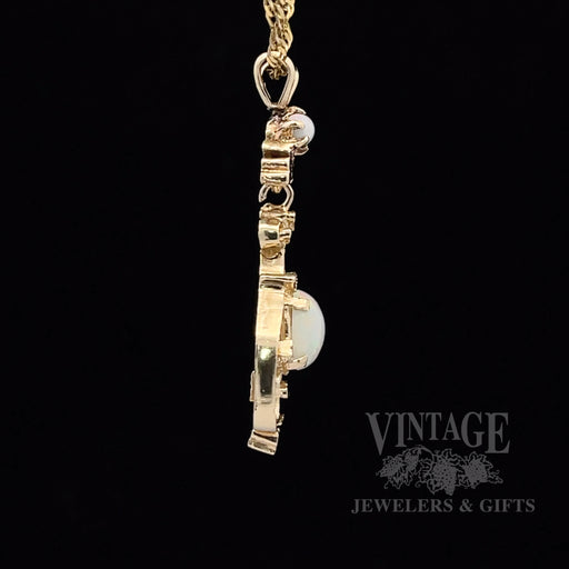 Antique opal 14k gold Lavalier Pendant right
