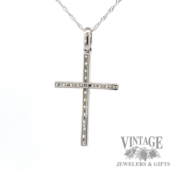 Diamond and 14kw gold cross 18" necklace.