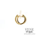 Side 14k gold round huggie diamond earrings