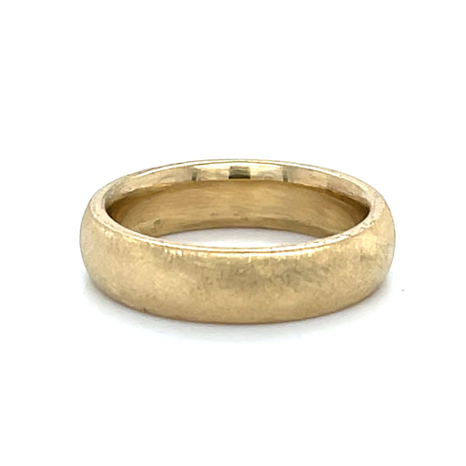 Side brushed 14k yellow gold band