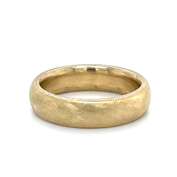 Back brushed 14k yellow gold band