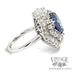 Pear shaped natural sapphire and diamond ballerina ring side