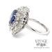 Pear shaped natural sapphire and diamond ballerina ring side 2