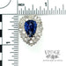 Pear shaped natural sapphire and diamond ballerina ring scale